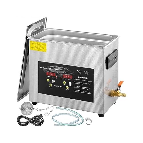 Ultrasonic Cleaner, 2L 3L 6L 10L 15L Ultraschall Reiniger 40KHz Leistungsstarke Wandler Mini Tragbare Waschmaschine Ultraschall Spülmaschine Schmuck(6 L) von NGBFF