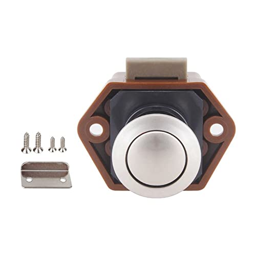 Wohnmobil Zubehör, 1Pc Durchmesser 20mm Camper Auto Push-Lock RV Caravan Boot Schublade Latch Taste Schlösser for Möbel Hardware Zubehör 4 farben(Brown) von NGBFF