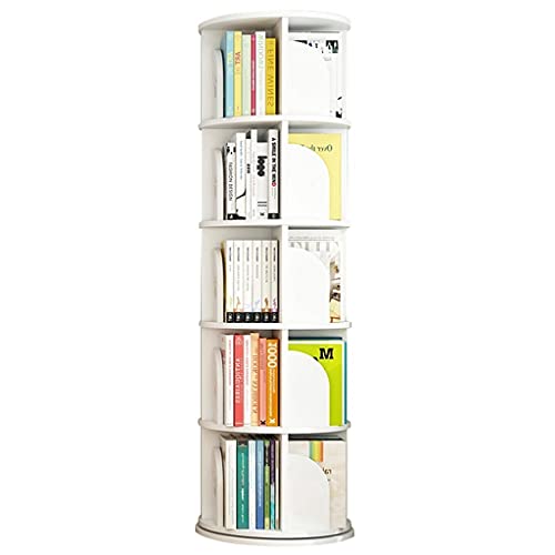 Um 360° drehbares Bücherregal, Bilderbuchständer für Kinder, höhenverstellbares Bücherregal, wecken das Interesse der Kinder am Lesen (weiß 50,5 x 159 cm) von NGFG-JQB