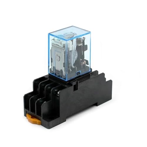 5A MY2NJ MY4NJ Relaisspule Allgemeiner DPDT Micro Mini Elektromagnetischer Relaisschalter mit Sockelbasis LED AC 110V 220V DC 12V 24V(AC110V MY4) von NGFPQQDDT