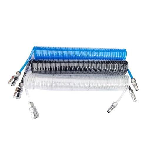 NGFPQQDDT PU6 * 4 8 * 5 10 * 6,5 12 * 8 Polyurethan-Luftschlauch for Kompressorschläuche Flexibler Werkzeuganschluss Federspiralrohr(Red 15M,PU8x5 with Fitting) von NGFPQQDDT