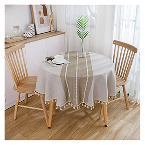 Tischdecke Tischdecken für runde Tische weiße Spitze Tischtuch Party Leinen Tischdecke mit Stickerei Tischtücher Stuhl Schärpen für die Hochzeit Tischdecken ( Color : Colour1 , Specification : 150cm ) von NGHSDO