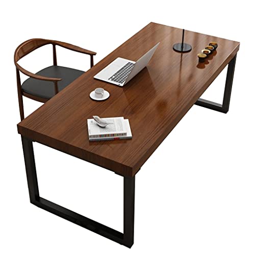 NGKEC Set aus Massivholz-Computertisch und Stuhl für das Heimbüro, 5 cm Dicke Tischplatte aus recyceltem Holz und Tischbeine aus Schmiedeeisen von NGKEC