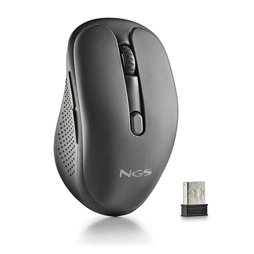 NGS EVO Spook Kabellose Multimode-Maus, wiederaufladbar, 2,4 GHz + Bluetooth 5.1, 800/1200/1600 DPI, USB-A, 5 leise Tasten von NGS