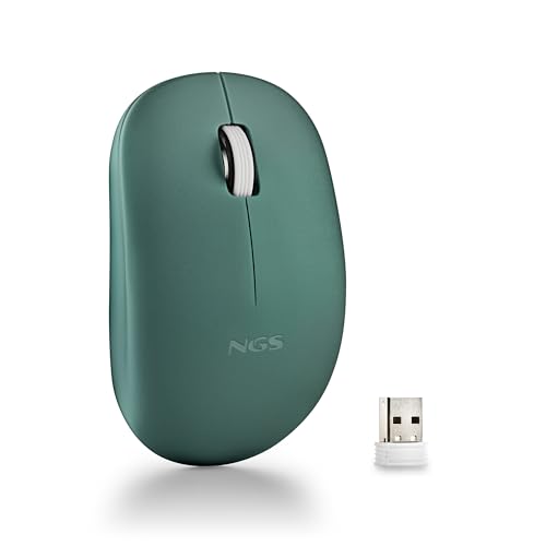 NGS Fog Pro Green - Kabellose Maus, Optische Maus mit 1000 DPI, Nano-USB-Schnittstelle, Leise Tasten, 2 Tasten und Scrollrad, Plug and Play, beidhändig, Grün NGS Fog Pro Green - Kabellose Maus, Optische Maus mit 1000 DPI, Nano-USB-Schnittstelle, Leise Tasten, 2 Tasten und Scrollrad, Plug and Play, beidhändig, Grün von NGS