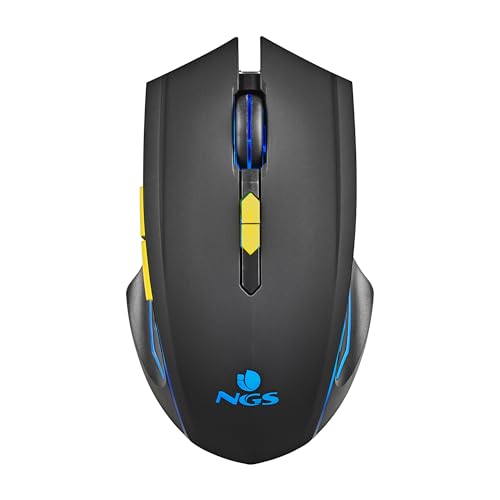 NGS GMX-200 - Kabellose Gaming-Maus mit LED-Beleuchtung 6 Tasten Einstellbarer optischer Sensor kompatibel mit PC und Laptops/PS/Xbox/Nintendo Switch/Tablets/Telefonen Präzision und Steuerung Schwarz NGS GMX-200 - Kabellose Gaming-Maus mit LED-Beleuchtung 6 Tasten Einstellbarer optischer Sensor kompatibel mit PC und Laptops/PS/Xbox/Nintendo Switch/Tablets/Telefonen Präzision und Steuerung Schwarz von NGS