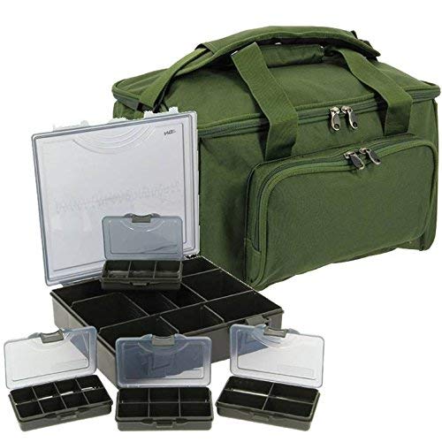 Karpfen Angeln Reisetasche + 4 Fischer Schachteln+ 1 Gepäck Tasche. von NGT