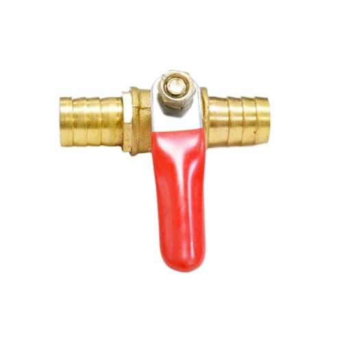 Kugelhahn 5 Stück 6 Mm 8 Mm 10 Mm 12 Mm Doppelstift-Pagoden-Kugelhahn, Kleines Messing-Auslassventil Mit Öl-, Gas-, Wasserschlauch-Widerhaken, Wasserrohrschalter Druckrohrleitung(6mm) von NGTFDCP