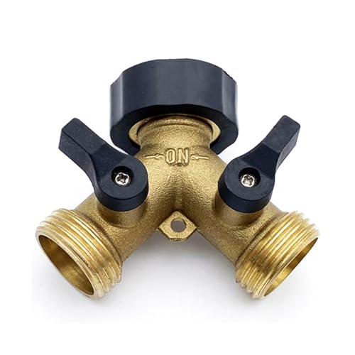 Kugelhahn Y-Verteiler Wasserhahnadapter 2-Wege Messing Gartenschlauchanschluss Waschmaschine Mit Absperrkugelhähnen Druckrohrleitung von NGTFDCP
