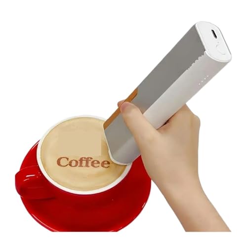 Mini-Drucker, Handheld-Lebensmitteldrucker mit essbarer Tinte – Tragbares HD-Druckgerät mit 26 × 100 mm Reichweite, Metallgehäuse, einfache Patronenentnahme for Kuchen, Kekse, Kaffee , für QR-Code-Dat von NGTFDCP