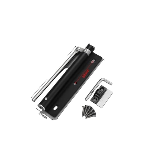 Verstellbarer Türschließer, 5 Stück automatischer Türschließer aus Edelstahl – Schwingtürschließschalter, faltbares Design, geeignet for Zuhause und Büro Verstellbar montiert(Black) von NGTFDCP
