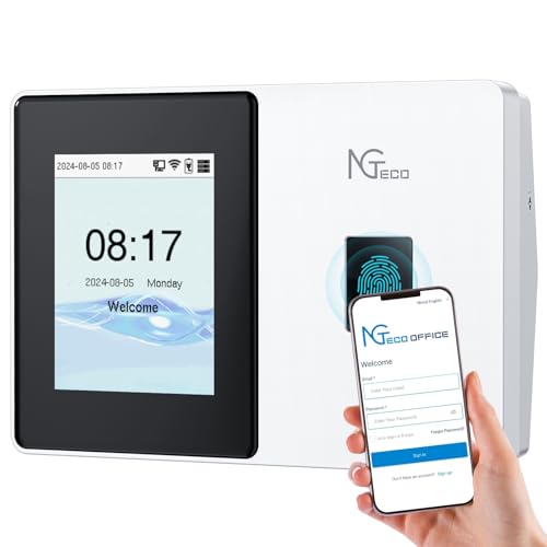 NGTeco Cloud Zeiterfassung Maschine 2.4/5GHz WLAN Stempeluhr für Mitarbeiter Kleinunternehmen TC2 Fingerabdruck Zeitkarte mit Fernbedienungssoftware und iOS/Android App ohne monatliche Gebühren NGTeco Cloud Zeiterfassung Maschine 2.4/5GHz WLAN Stempeluhr für Mitarbeiter Kleinunternehmen TC2 Fingerabdruck Zeitkarte mit Fernbedienungssoftware und iOS/Android App ohne monatliche Gebühren von NGTeco