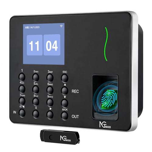 NGTeco Zeiterfassung für kleinbetriebe Biometrische Fingerabdruck-Stempeluhr Maschine Zeituhr Recorder Mitarbeiter Check-in Time Clock W3 von NGTeco