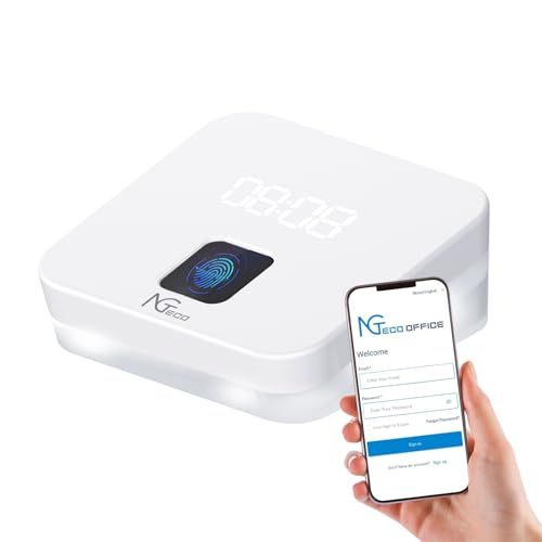 NGTeco Zeiterfassungsuhr Cloud-basiert, TC4 Fingerprint-Stempeluhr für KMU, anpassbare Regeln, mit Fernsteuerungssoftware & iOS/Android App von NGTeco