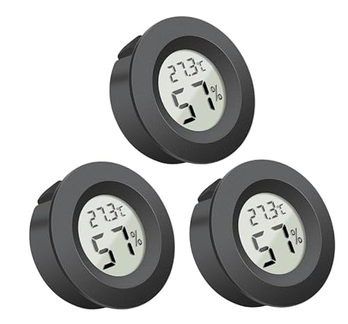 Hygrometer Thermometer Mini Indoor Round LCD Digital Temperature Humidity Monitor Gauge for Greenhouse Dehumidifiers Humidifiers Humidifiers Basement Babyroom Home Office Celsius Display - Black Hygrometer Thermometer Mini Indoor Round LCD Digital Temperature Humidity Monitor Gauge for Greenhouse Dehumidifiers Humidifiers Humidifiers Basement Babyroom Home Office Celsius Display - Black von NGUIT