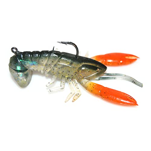 Hummerdrag, Crawdad Angeln Köder - Soft Lure - Realistische Krebse Künstliche Dragsimbait mit holographischer Textur Krebs Köder für Jetting von NGUMMS