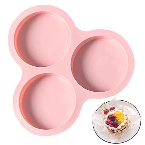 NGUMMS Air Fryer Eierform - 3 Cavity Wiederverwendbare Air Fryer Silikon Runde Eierformen - Spiegelei-Form-Silikon-Hamburger-Brötchen- zum Backen in der Heißluftfritteuse von NGUMMS