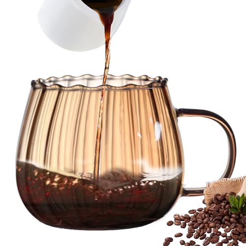 NGUMMS Kürbis-Glasbecher - 400 ml transparente Glas-Anti-Rutsch-Becher Kürbisbecher - Getränkeserviergeschirr für Milchtee, Sodawasser, heißen Kaffee, Milchpulver, Sojamilch von NGUMMS