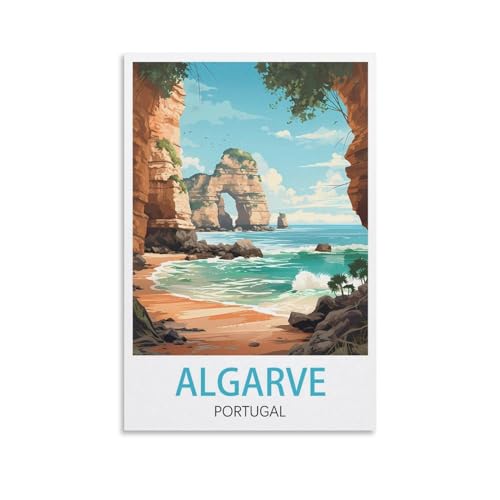 NGeniC Algarve Portugal Vintage-Reiseposter, 20 x 30 cm, Kunstdruck auf Leinwand, für Wohnzimmer, Schlafzimmer, Heimdekoration, moderne Kunst NGeniC Algarve Portugal Vintage-Reiseposter, 20 x 30 cm, Kunstdruck auf Leinwand, für Wohnzimmer, Schlafzimmer, Heimdekoration, moderne Kunst von NGeniC
