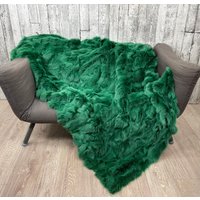 Luxus Grünfuchs Pelzdecke Handgefertigte Tagesdecke | 112x216cm von NGfurs