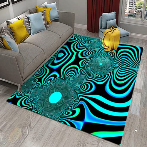 NHARO Großer 3D Teppich Mit Optischer Täuschung, Bunter Vortex Trippy Teppich Für Wohnzimmer, Schlafzimmer, Teppich, Fußmatten-180cm(L) x240cm(H) von NHARO