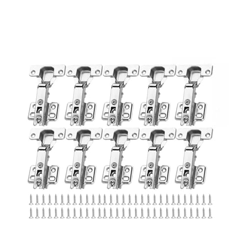 Eisenwaren 1/10 stücke Edelstahl Schrank Tür Scharniere Puffer Küche Schrank Tür Verdeckte Scharniere mit Schrauben Möbel Hardware Werkzeuge(10PCS) von NHCOGZLC