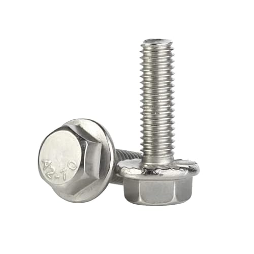 Eisenwaren 1–10 Stück Sechskantflanschschraube 304 Edelstahl M4 M5 M6 M8 M10 M12 gezackte Flanschscheibe Kopf Sechskantschraube DIN6921 GB5787(65mm,M4 10pcs) von NHCOGZLC