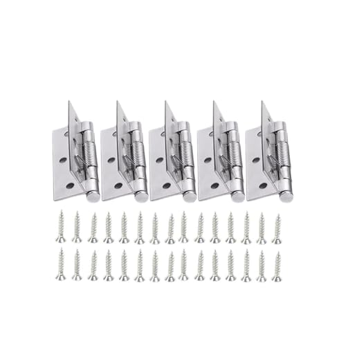 Eisenwaren 2/3/4 Zoll selbstschließendes Federscharnier mit Schrauben aus Edelstahl for Schließen von Türscharnieren for Kästen, Schränke, Möbelbeschläge(5 Set-3 inch) von NHCOGZLC