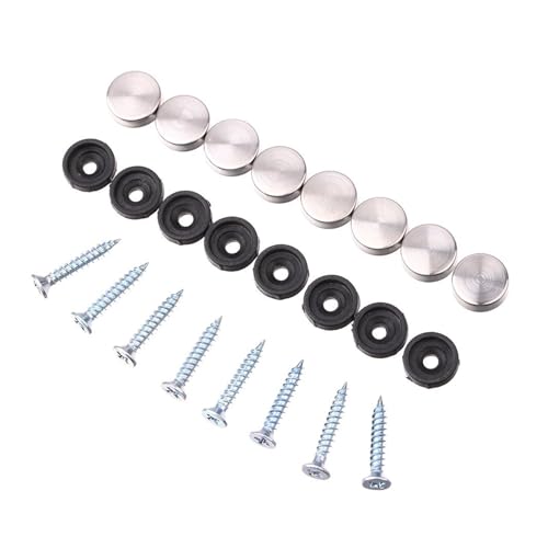 Eisenwaren 8 Sätze Edelstahl Spiegel Verschluss Schraube Dekorative Kappe Abdeckung Werbung Schraube Nagel Schraube Dekorative Kappe Möbel Hardware(12mm) von NHCOGZLC