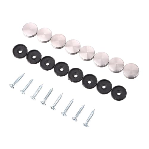Eisenwaren 8 Sätze Edelstahl Spiegel Verschluss Schraube Dekorative Kappe Abdeckung Werbung Schraube Nagel Schraube Dekorative Kappe Möbel Hardware(18mm) von NHCOGZLC