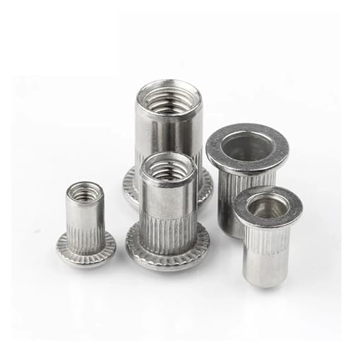 Eisenwaren M3 M4 M5 M6 M8 M10 304 Edelstahl Nietmutter Flachkopf Gewindemutter Vertikale Streifennieten Einsatzmuttern Einsatzkappe Nietmuttern(M4 x 20picecs) von NHCOGZLC