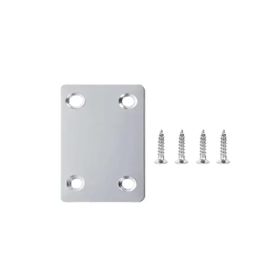 Eisenwaren Stainless Steel Fixing Corner Brackets Silver 4 Hole Metal Flat Repairing Plate with Screws Portable Wooden Furniture Fasteners(1Set) von NHCOGZLC