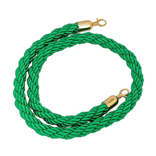 Absperrseil zur Kontrolle von Menschenmengen, 1/1.5/2/2.5/3meter Golden Stanchion Rope Queue Barrier,Crowd Control,Braided Hemp for Divider(Green,1meter) von NHEISSCF