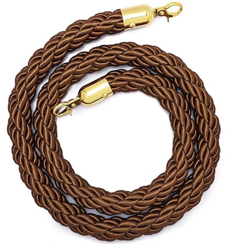 Absperrseil zur Kontrolle von Menschenmengen, 1/1.5/2/2.5/3meter Queue Barrier with Hook, Crowd Control Rope, Braided Hemp for Divider(Brown,1.5meter) von NHEISSCF