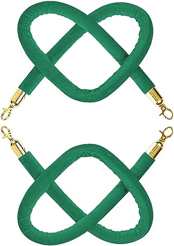 Absperrseil zur Kontrolle von Menschenmengen, 2 Pcs, Stanchion Rope for Hotels Theater Wedding Nursery Bank Concerts(Green,3.5m/11.5ft) von NHEISSCF