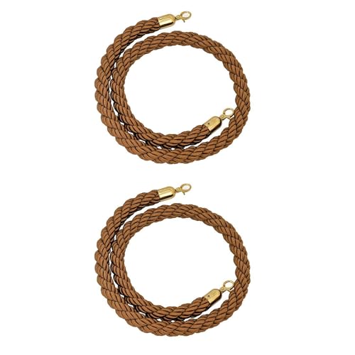 Absperrseil zur Kontrolle von Menschenmengen, Barrier for Crowd Control,Stanchion Hemp Rope Barriers Queue Line for Posts Pole 1/1.5/2/2.5/3meter(Brown,2.5meter) von NHEISSCF