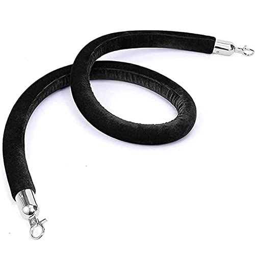 Absperrseil zur Kontrolle von Menschenmengen, Hanging Stanchion with Silver Clasps Post Queue Line Barrier Rope, Crowd Control for Grand Openings -Red(Black,0.6m) von NHEISSCF