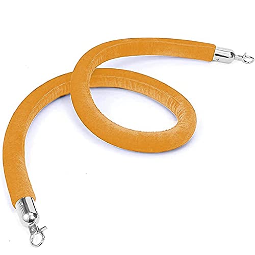 Absperrseil zur Kontrolle von Menschenmengen, Hanging Stanchion with Silver Clasps Post Queue Line Barrier Rope, Crowd Control for Grand Openings -Red(Khaki,1.0m) von NHEISSCF