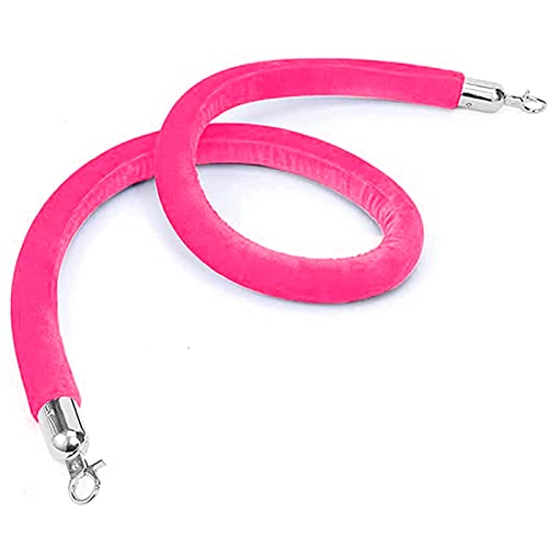 Absperrseil zur Kontrolle von Menschenmengen, Hanging Stanchion with Silver Clasps Post Queue Line Barrier Rope, Crowd Control for Grand Openings -Red(Pink,1.5m) von NHEISSCF