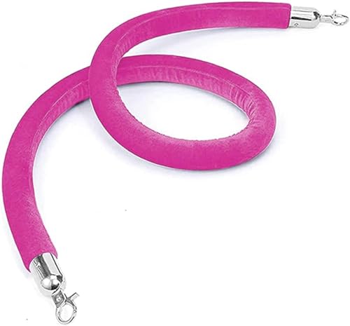Absperrseil zur Kontrolle von Menschenmengen, Hanging Stanchion with Silver Clasps Post Queue Line Barrier Rope, Crowd Control for Grand Openings -Red(Purple,1.5m) von NHEISSCF