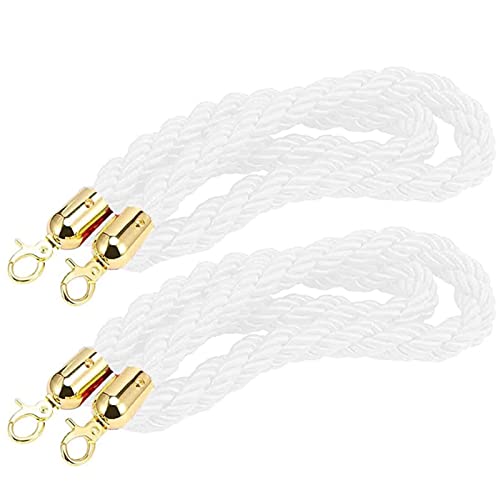 Absperrseil zur Kontrolle von Menschenmengen, Rowd Control Stanchion Rope 3/4/5/10Ft, Queue Line for Clubs Hotel Bank Hospital-White||6ft/185cm(White,4ft/120cm) von NHEISSCF