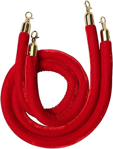Absperrseil zur Kontrolle von Menschenmengen, for Bank Hotel Celebration Trade Show Front Lobby, 32mm Stanchion Rope Hanging Cord,2 Pieces(180cm/6ft) von NHEISSCF