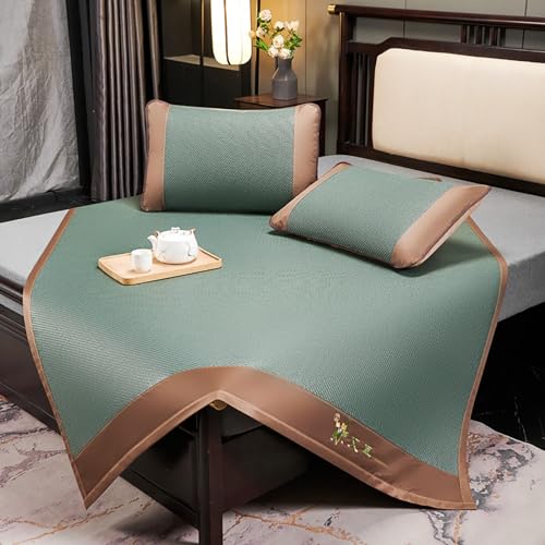 Bambus-Schlafmatte, faltbare doppelseitige Rattan-Kühlmatte, kühlende Matratzenauflage, Bambusmatte(150 * 200cm) von NHEISSCF