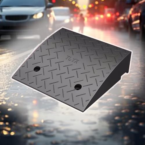Bordsteinrampe für die Einfahrt, 4" 5" Rise Tragbare Rollstuhlrampe Bordsteinrampe Schuppenrampen for Gehweg Lager Garage Roller(H 13cm/5") von NHEISSCF