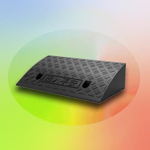 Bordsteinrampe für die Einfahrt, Robuste, rutschfeste Türschwellenrampe for Zusammenbauen von Handicap-Rampen, Kunststoff-Treppenstufen-Reduzierrampe(Black,50x27x13cm) von NHEISSCF