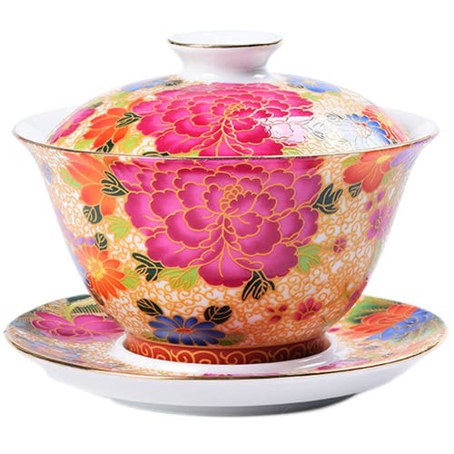 Chinesische Teetassen, 140 ml handgemachte Teeschale handbemalt Blumenmuster Terrine Teeservice Chinesische Teetassen, 140 ml handgemachte Teeschale handbemalt Blumenmuster Terrine Teeservice von NHEISSCF