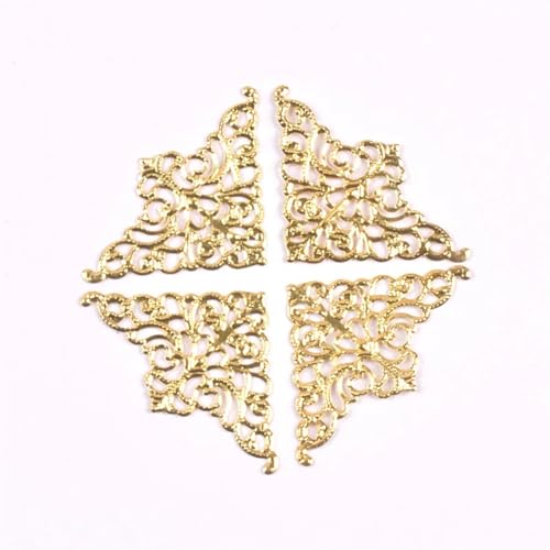 Eckenschutz, Bucheckenschutz, 20 Stück Filigrane Wraps Dreieck-Verbindungsstücke Metallhandwerk Fotoalben for Eckenschutz 51x32mm(Gold) von NHEISSCF