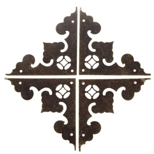 Eckenschutz, Bucheckenschutz, 4Pcs Möbel Metall Handwerk Antike Bronze Schmuck Box Ecke Fuß Holz Fall Dekorative Protector Eckenschutz, Bucheckenschutz, 4Pcs Möbel Metall Handwerk Antike Bronze Schmuck Box Ecke Fuß Holz Fall Dekorative Protector von NHEISSCF