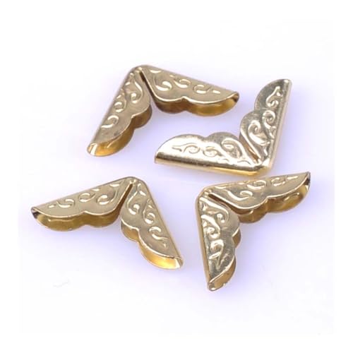 Eckenschutz, Bucheckenschutz, 50 Stück Metall Gold Buch Ecke Trilateralen Alben Menüs Ordner Box Protektoren for Decor 14x14x2mm von NHEISSCF