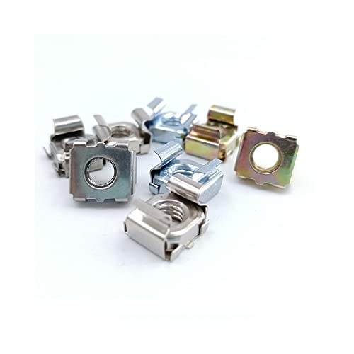 Käfigmuttern, schwimmende Mutter, 10 stücke Stahl Quartett Schwimm Mutter Kassette Elastische Gehäuse Karte Käfig Muttern Schrank Rack Montieren Mutter M10(Zinc,M5) von NHEISSCF
